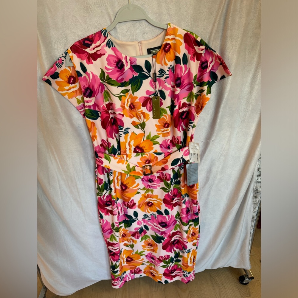 Alexia Admor Dress Floral Short Sleeve Cocktail Surplice Top NWT